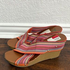 Rocket Dog Multicolor Striped Wedge Sandals